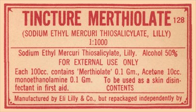 Tincture Merthiolate 1920