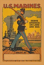 U.S. Marines - Serve America on Land and Sea 1914