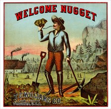Welcome Nugget Tobacco Label 1870