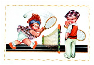 Children Playing Tennis