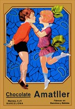 Chocolate Amatller: Barcelona (Kissing Children) 1914
