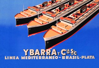 Ybarra and Company Mediterranean-Brazil-Plata Cruise Line 1936