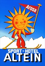 Sport Hotel Altein: Sun-Headed Skier 1933