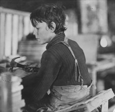 Boy making Melon Baskets, A Basket Factory, 1908