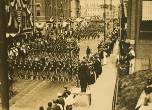 Military procession at Portsmouth on arrival of plenipotentiaries 1905