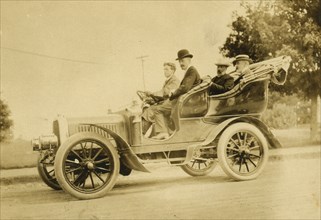 Russian delegates having automobile ride at Portsmouth, N.H. 1905