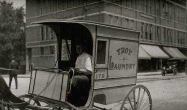 13-year-old laundry boy driving wagon 1916