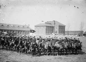 Mounted Cavalry is formation drills at their base 1913