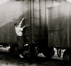 15-year old boy who says he works some for the railroad. Mountain Grove, Missouri 1917