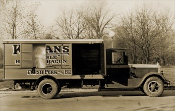 Kingan's "Reliable" Hams and Bacon, Fresh Pork and Beef Delivery Truck