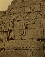 A section of the bas-relief on the front of Ramusseum, the mortuary temple of Ramses II. 1880