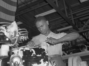 African American in Aircraft Production Factory 1942
