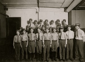A typical group of messengers at Postal Telegraph Company's main office, 253 Broadway. 1910