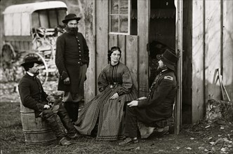 Acquia Creek Landing, Virginia (vicinity)]. Group at Captain W.S. Hall's wagon camp 1863