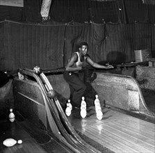 African American in boy at a bowling alley 1943