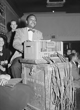 African American Sound effects man of orchestra at Savoy Ball Room for Count Basie Band.  1941