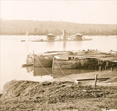 Aiken's Landing, Virginia. Double-turreted monitor U.S.S. on James River 1863