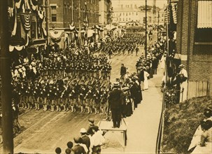 American Military Marches in Parade at Portsmouth 1905