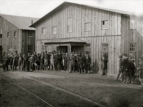 Aquia Creek Landing, Va. Personnel in front of Quartermaster's Office 1863