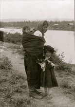 Athapascan Indian mother and children 1910