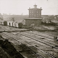 Atlanta, Georgia. Railroad roundhouse 1864