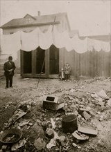 Back-yard and privies in terribly filthy condition, 76-78 Borden Street, Providence, R.I. Owners Wealthy. 1912