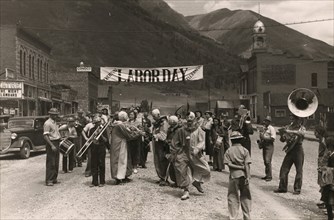 Band and clowns at Labor Day celebration 1940