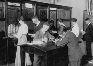 Bank section of Commercial Room in Central High School. 1917