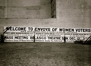 Banner Announcing Meeting at the Belasco Theatre in DC 1913