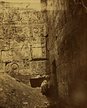 Bas-relief on section of the Temple of Ramses III. 1880