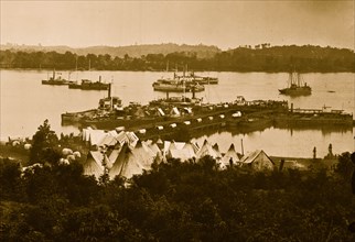 Belle Plain Landing, Virginia. View of camp and transports. (Lower landing). [Photo taken near Bull Bluff 1864