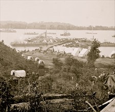 Belle Plain, Va. Army wagons and transports at the lower landing 1864