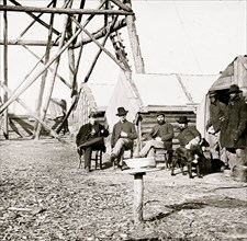 Bermuda Hundred, Va. Officers by their quarters near the signal tower