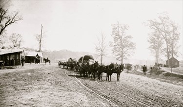 Big Black River Station, Miss. Wagons and sheds 1864