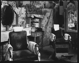Black barber shop. Atlanta, Georgia 1936