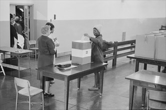 Black voting in Cardozo High School in Washington D.C. 1964