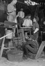 Blower and Mold Boy, Seneca Glass Works, Morgantown, W. Va. 1908