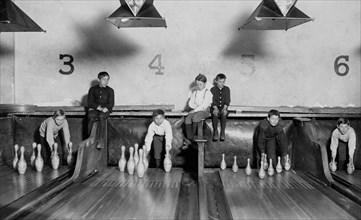 Boys working in Arcade Bowling Alley, Trenton, N.J. 1910