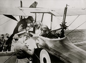 British aviators getting instructions