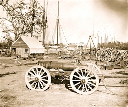 Broadway Landing, Appomattox River, Virginia. Park of artillery 1863
