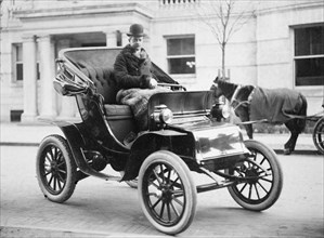 businessman and politician in his open car 1912