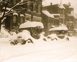 Cars Buried as parked on a Washington DC Street during the Blizzard of 1923 1922