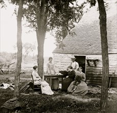 Cedar Mountain, Va. Family group before the house in which Gen. Charles S. Winder (C.S.A.) died 1862