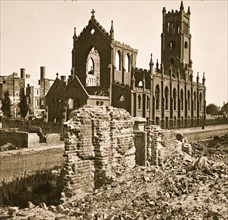 Charleston, S.C. Roman Catholic Cathedral of St. John and St. Finbar (Broad and Legare Streets) destroyed in the fire of December 1861 1861
