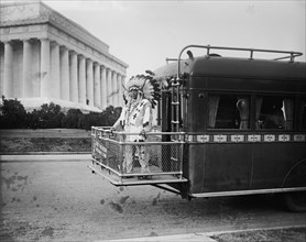 Chief Two Moon on the Back of a Bus Near the Lincoln Memorial 1925