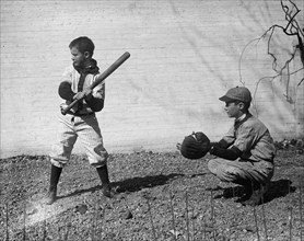Youg Baseball Player at Bat 1923