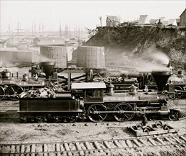 City Point, Va. "Gen. J. C. Robinson" and other locomotives of the U.S. Military Railroad 1864