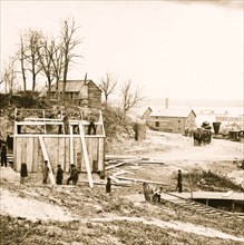 City Point, Virginia. Building storehouse and railroad depot 1863