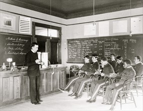 Class in making cream at Hampton Institute, Hampton, Virginia 1899