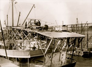 Deck of "Pennsylvania" showing the Curtiss biplane